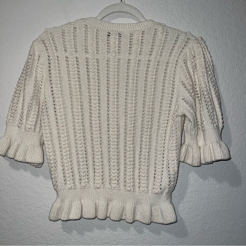 Zara short sleeve textured crotchet knit top - Picture 5 of 5